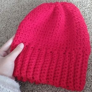 Red beanie HANDMADE